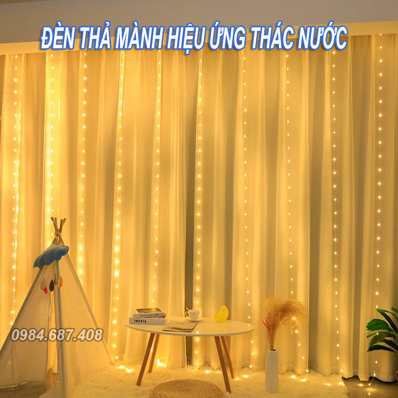 Đèn Thác Nước Led Thả Rèm Đèn LED Dây Đám Cưới Lễ Hội Nhà Rèm Cửa Sổ Đèn Trang Trí Đèn Led Trang Trí Thả Mành Trang Trí Sự Kiện, nhà hàng, khách sạn, dây đèn led trang trí, đèn thả sợi, rèm mành, led rèm cửa sổ