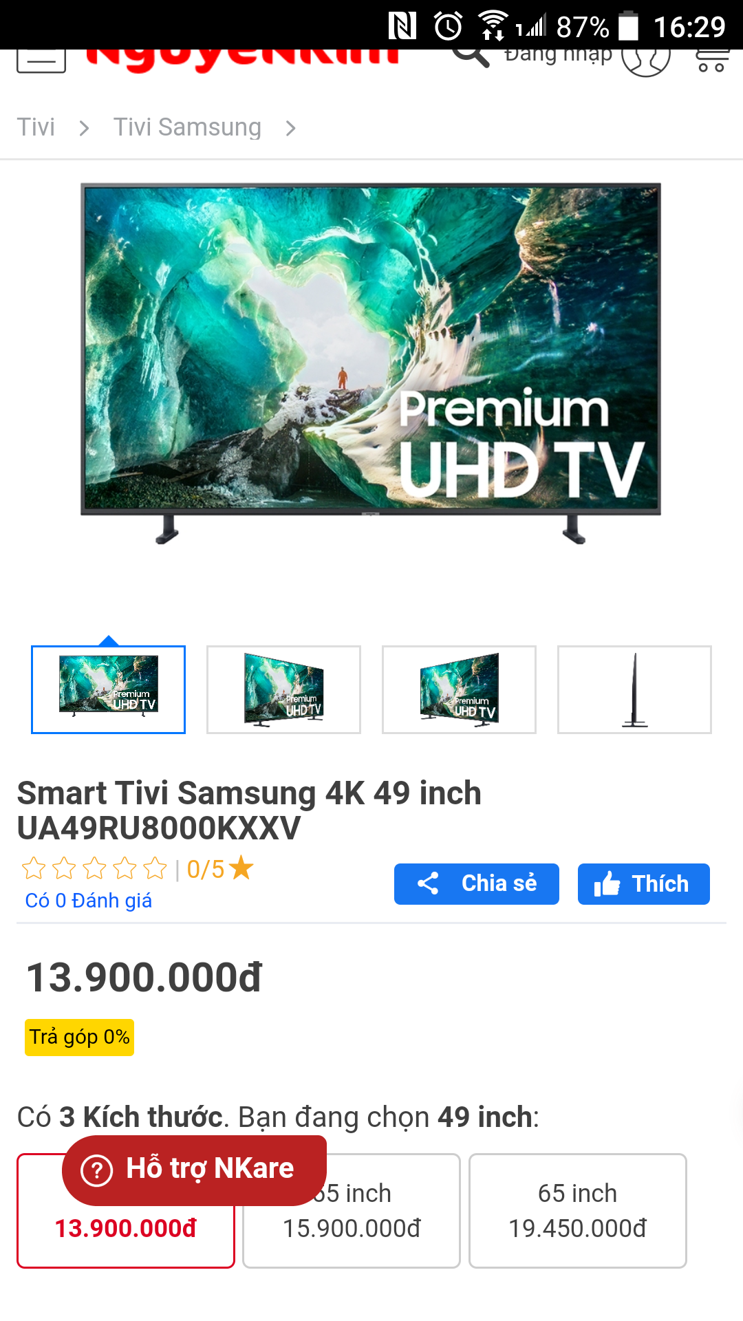 Tivi samsung 49ru8000