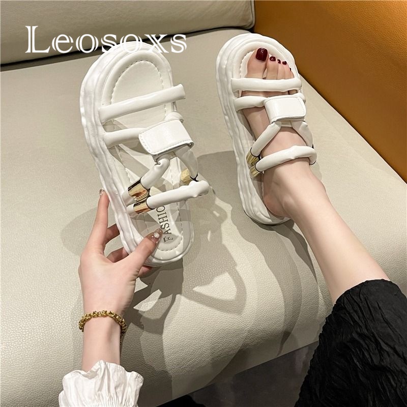 Leosoxs dép sandal nữ dép bánh mì nữ dép bánh mì Chống Trượt 071426