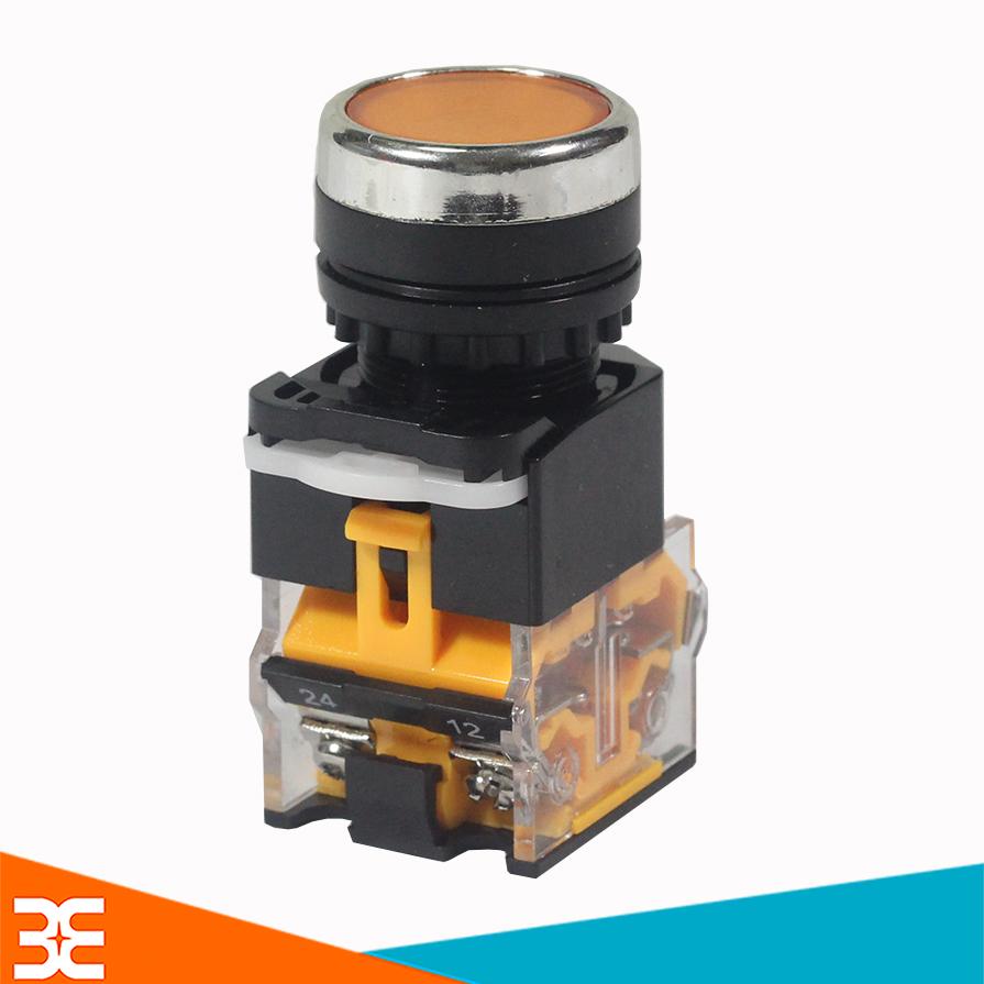Nút nhấn đề giữ trạng thái không đèn la38-11 vàng