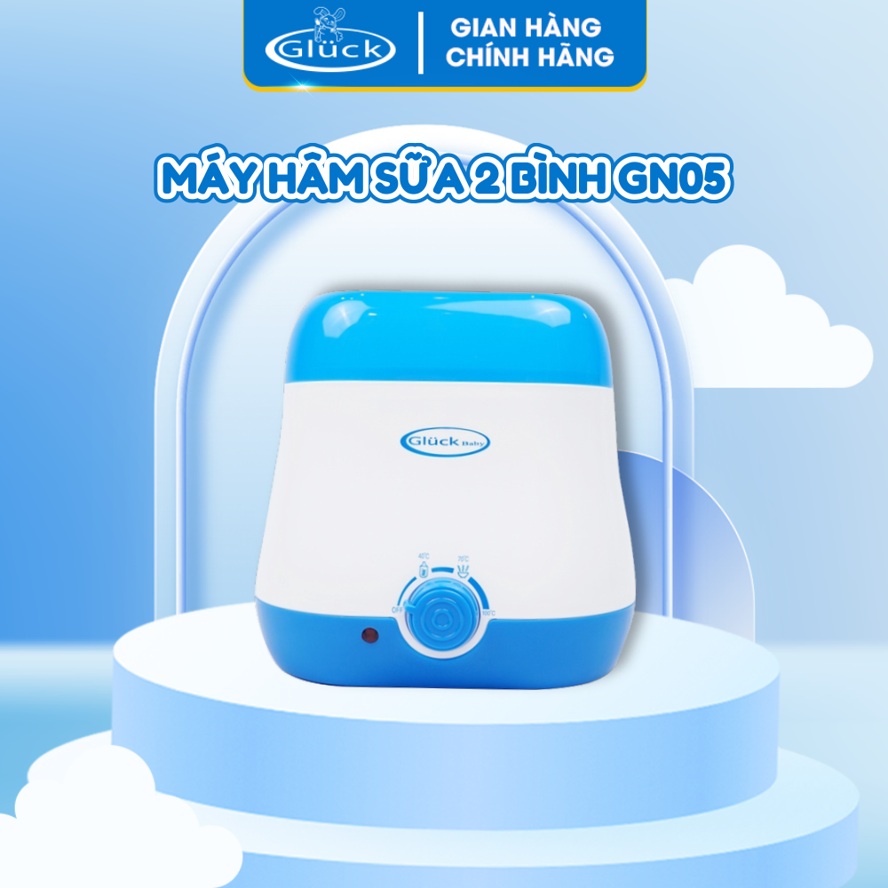 Máy hâm sữa cao cấp, máy tiệt trùng hâm sữa với dung tích lớn chứa được 2 bình sữa cùng lúc, máy hâm tiện lợi Gluck Baby