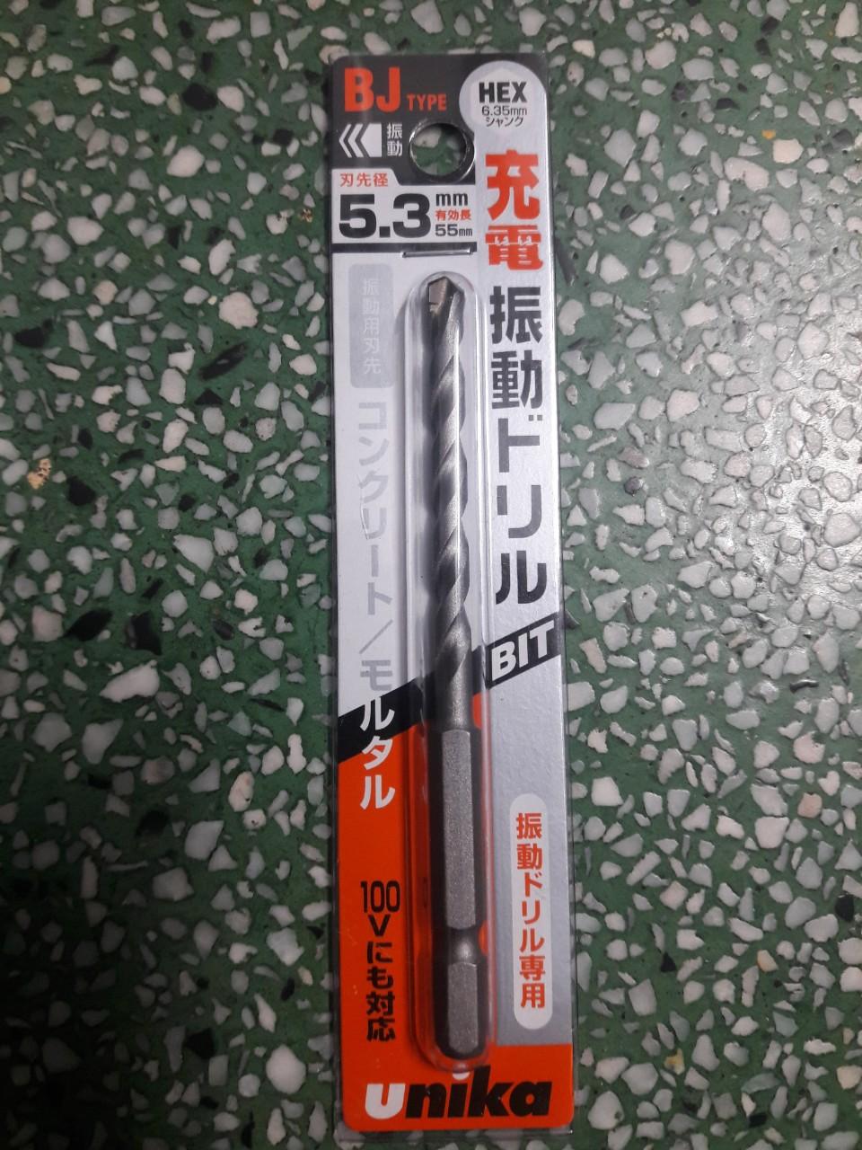 Mũi khoan bê tông chuôi lục giác Unika Bj5.3*100mm