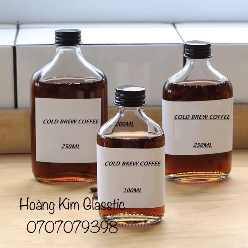 [HCM]CHAI THUỶ TINH DẸP (DẸT)-dung tích đa dạng- nắp nhôm bạc