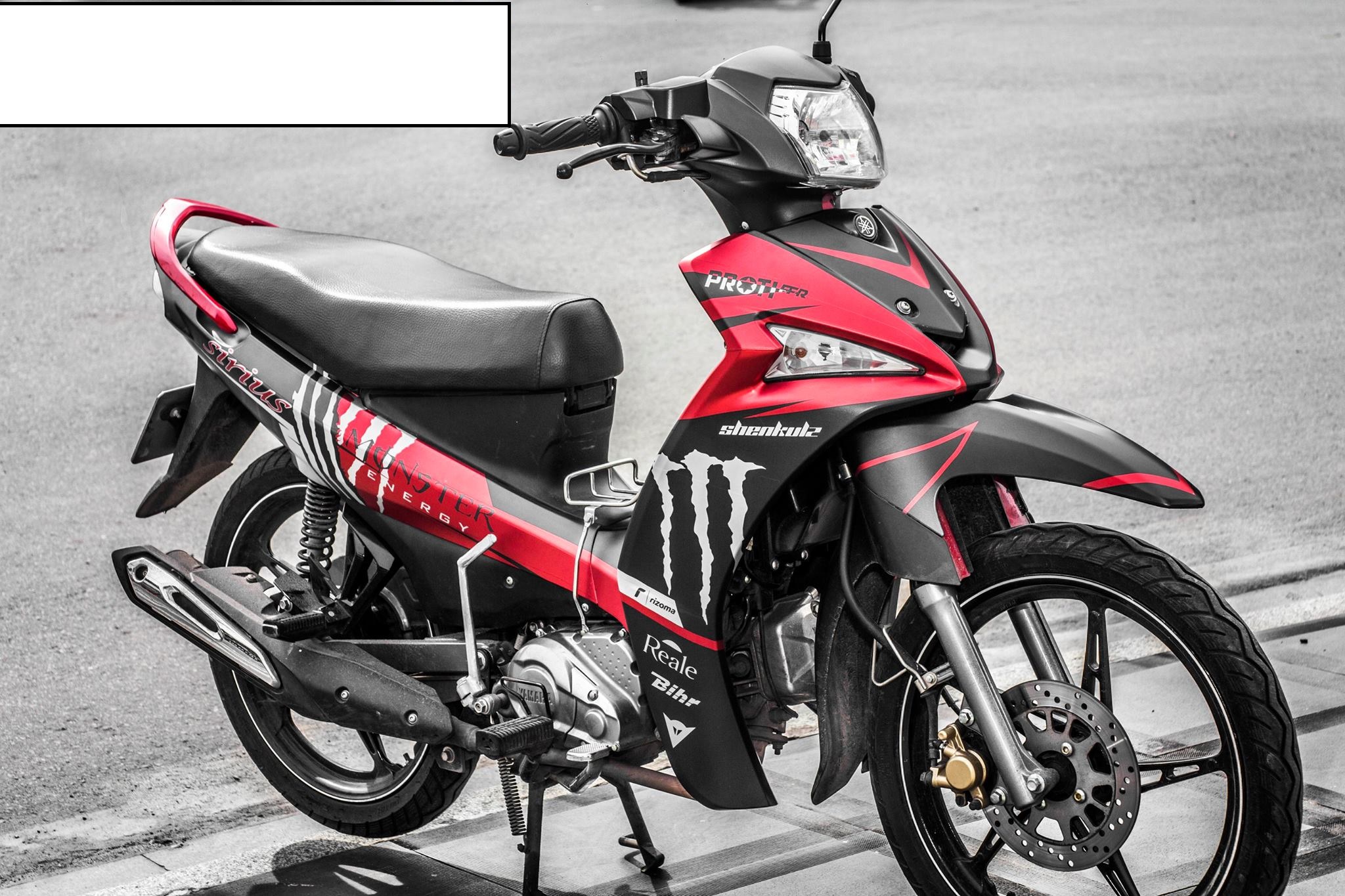 Tem trùm xe sirius đỏ đen monster, team dán xe máy sirius, team trùm sirius, team trùm sirius, tem xe sirius, tem trùm sirius, tem xe sirius đỏ đen monster