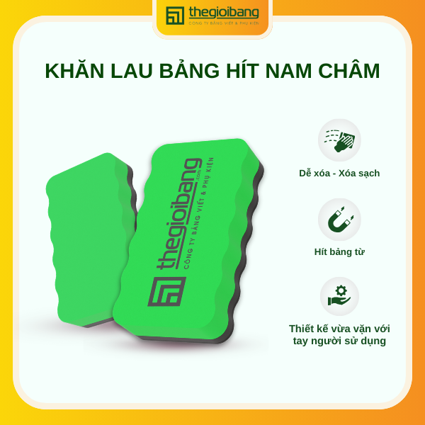 Khăn Lau Bảng Hít Nam Châm Thế Giới Bảng - Khăn Xốp Lau Bảng