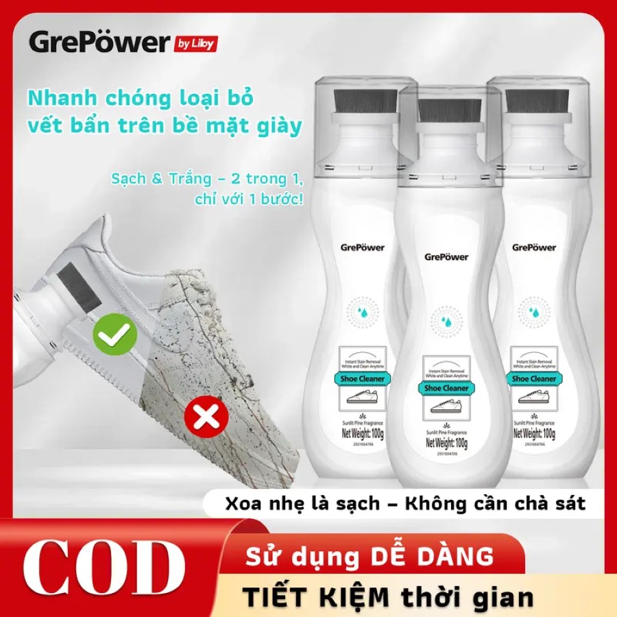 Tẩy giày siêu tiện lợi Liby – Đầu cọ thông minh, sạch từng khe nhỏ