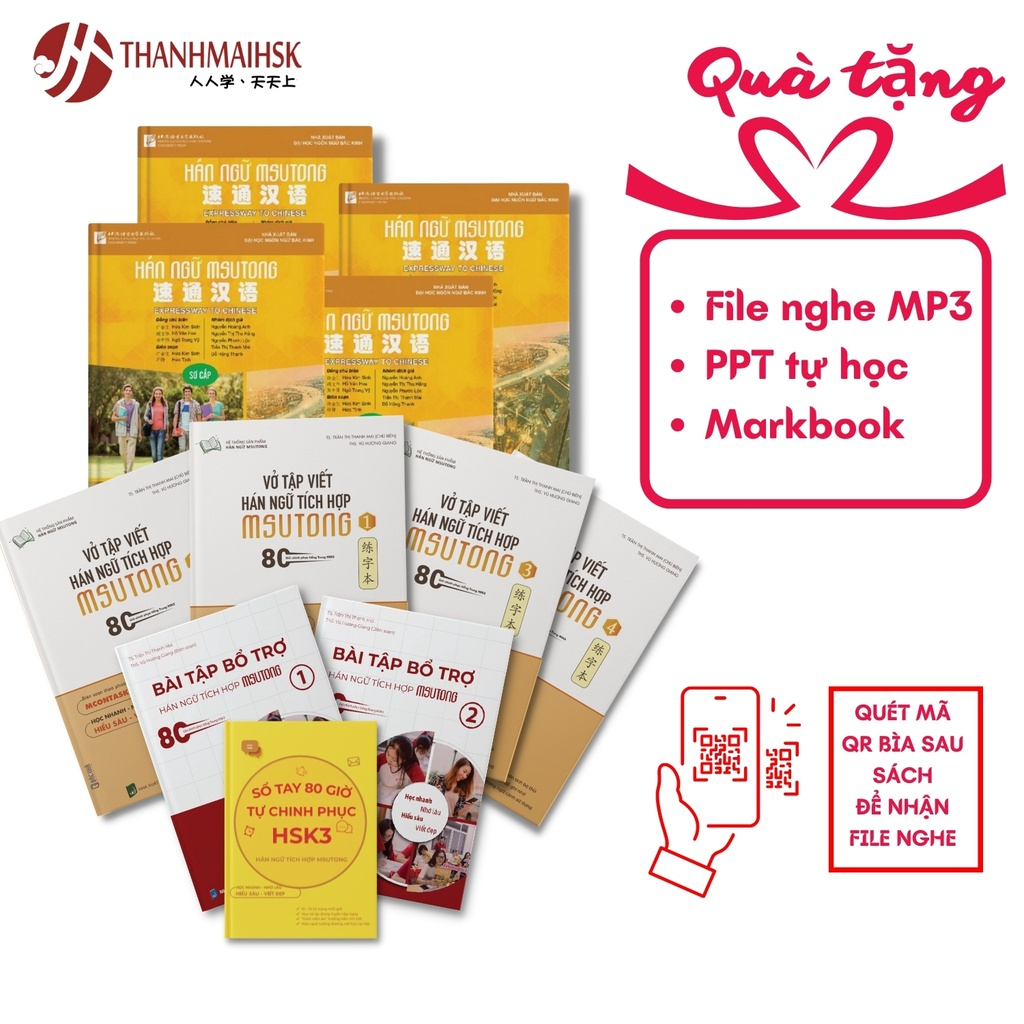 Bộ combo sách 80 giờ tự học tiếng Trung MSUTONG cho người mới bắt đầu