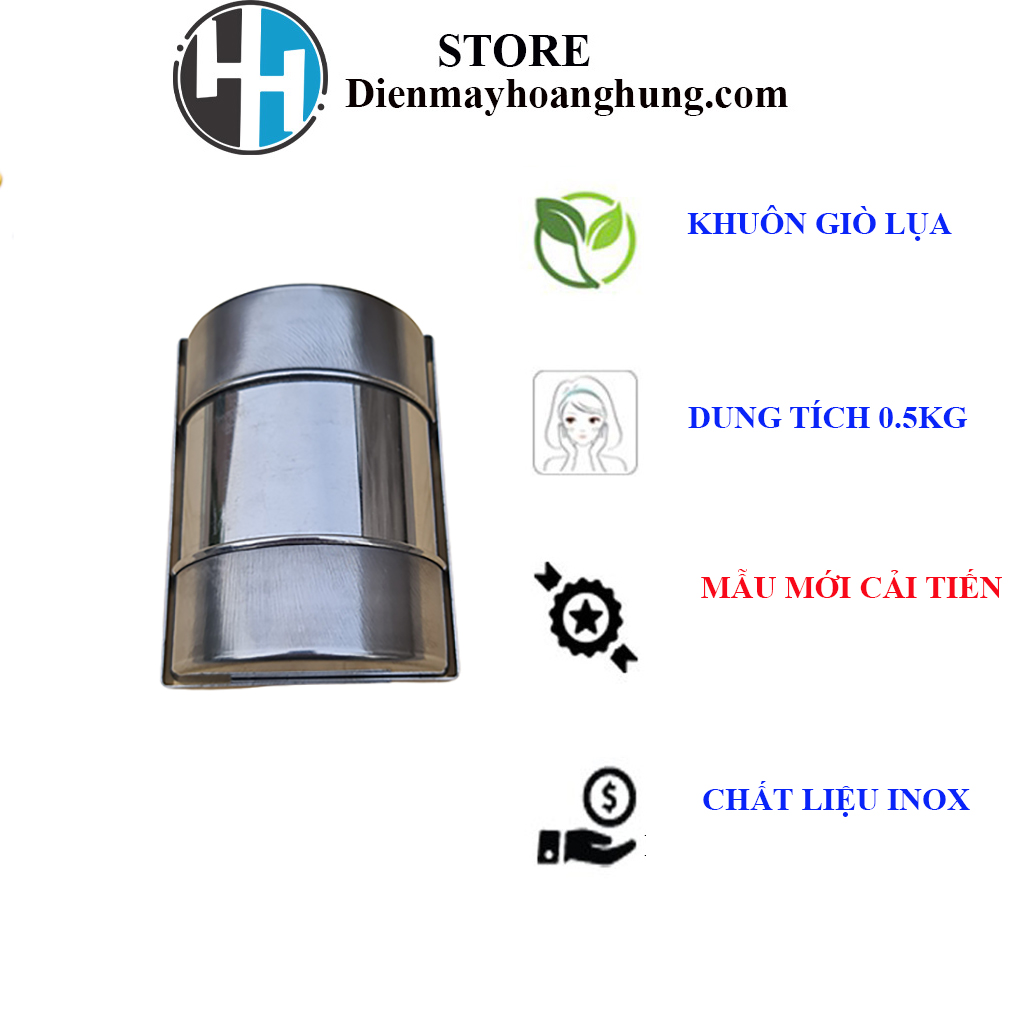 Khuôn làm giò chả lụa 0.5 kg chất liệu INOX đảm bảo an toàn vệ sinh thực phẩm