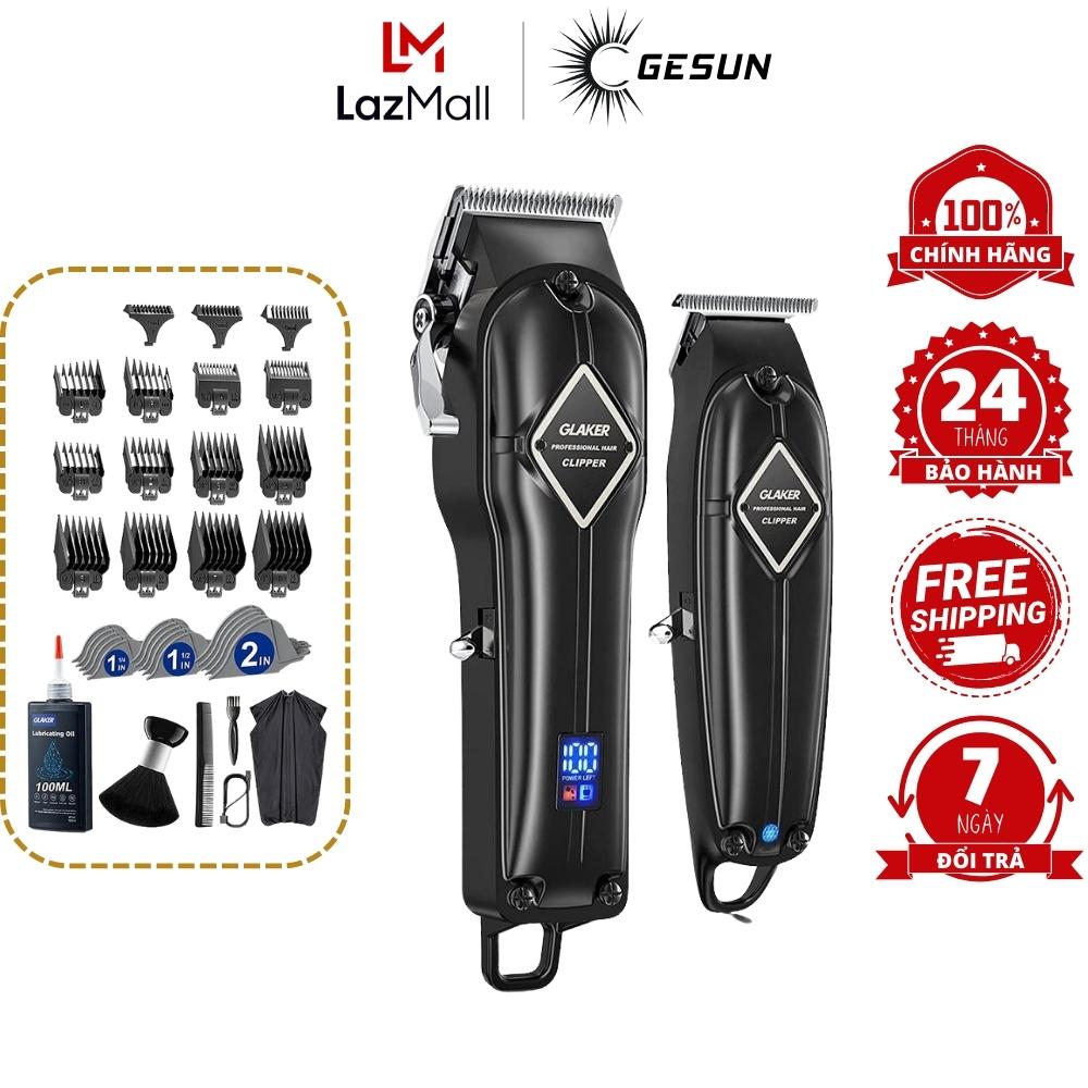 Bộ tông đơ cắt tóc nam chính hãng GLAKER cao cấp Đức, tông đơ cắt tóc chuyên nghiệp màn hình LED hiển thị pin kèm 24 phụ kiện BH 3 năm - Bảo hành 24 tháng