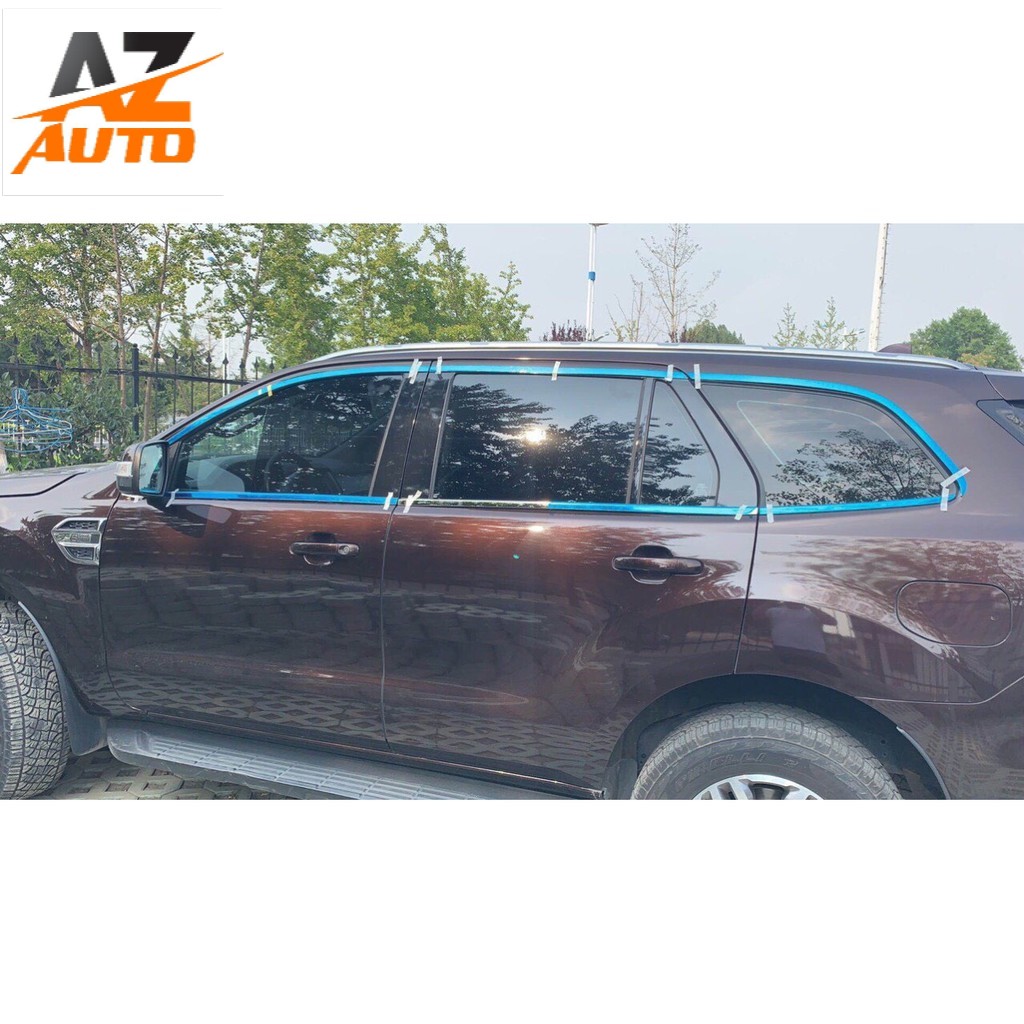 Nẹp viền chân kính, cong kính xe Ford Everest 2016-2020 inox