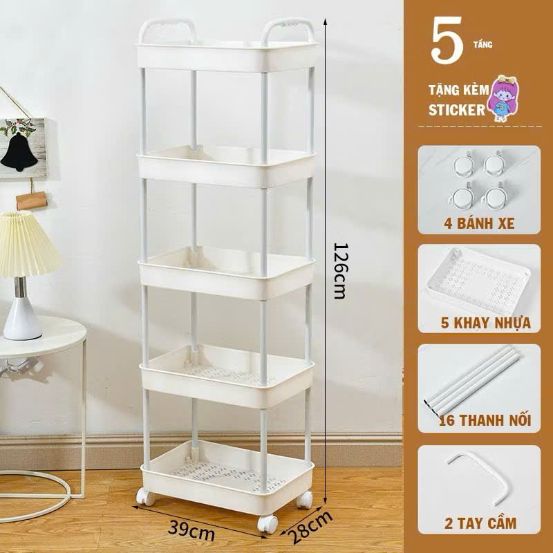 CHỈ DUY NHẤT 25-29.3 Kệ xe đẩy YTC 3 ,4 tầng để phòng tắm kệ lưu trữ đồ ăn nhanh nhà bếp có bánh xe tiện lợi