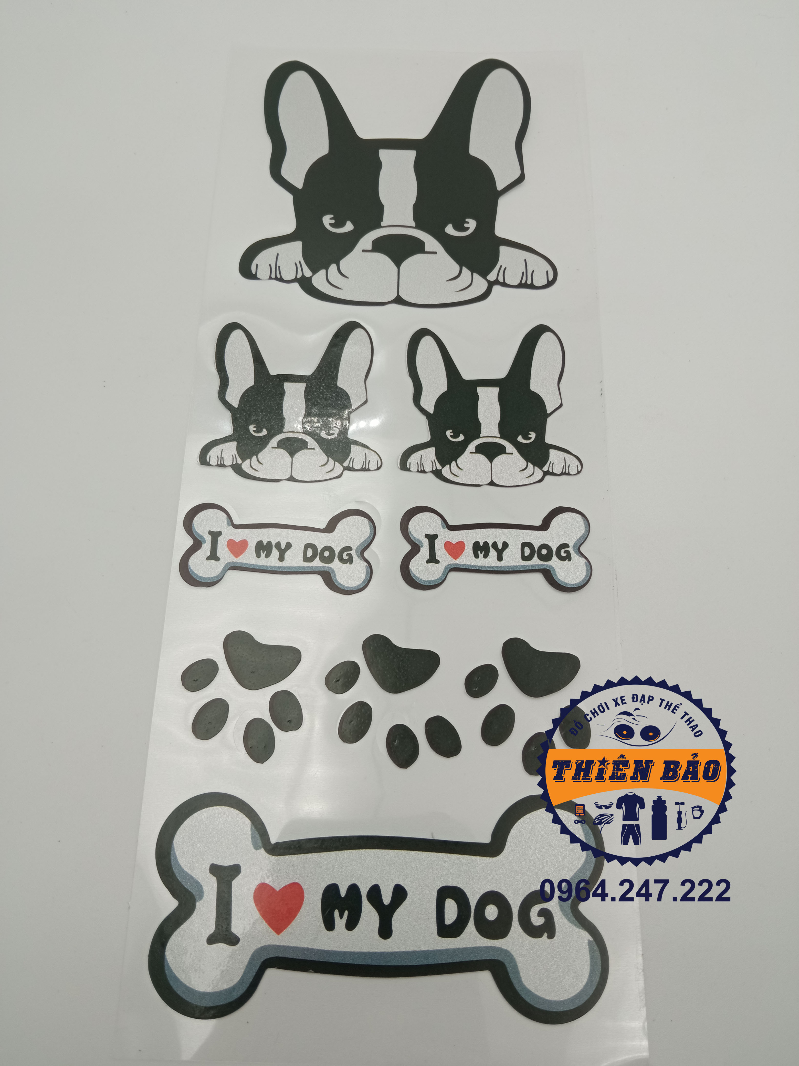 Combo 7 Hình dán cute, nhãn dán trang trí tủ lạnh, sticker dễ thương cute, hình dán chó Bull #228