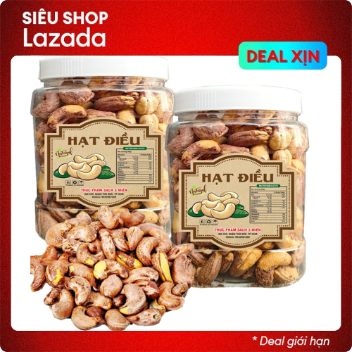 Hạt điều nguyên vỏ lụa rang muối hiệu tps