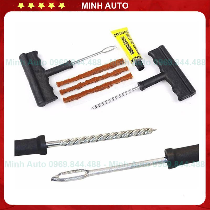 Bộ Dụng Cụ Vá Lốp 🚗CAO CẤP🚗 Bộ Dụng Cụ Vá Lốp Không Săm, 08 Chi Tiết Cho Cả Ô Tô & Xe Máy