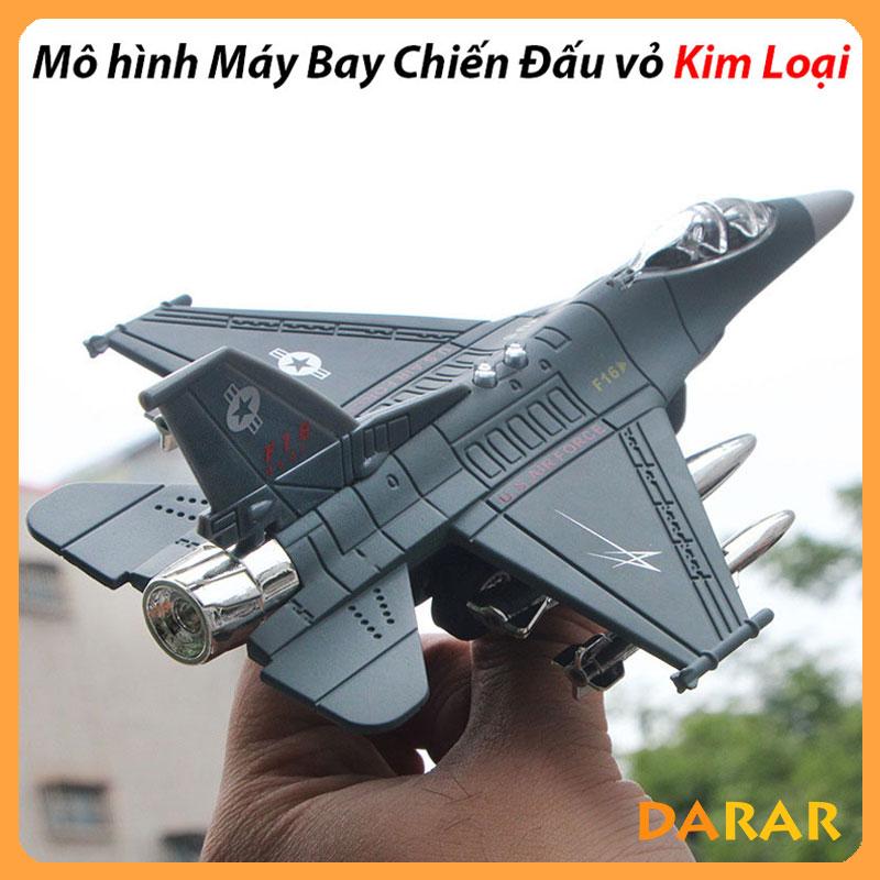 Mô Hình Máy Bay Chiến Đấu F16 bằng Hợp Kim, Có Bánh Đà, Có đèn và phát Nhạc