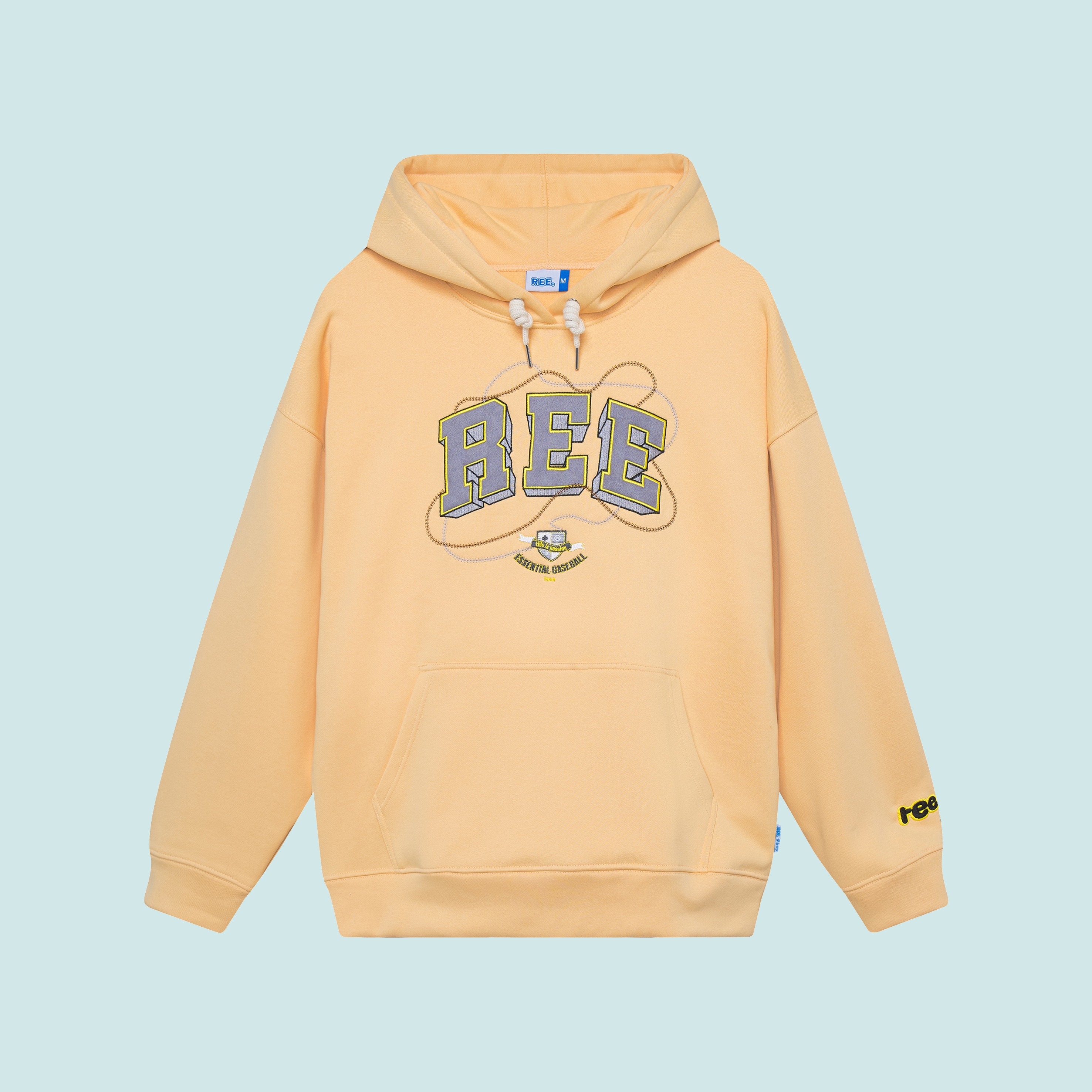 Local brand ree - áo hoodie basic thêu da màu cam