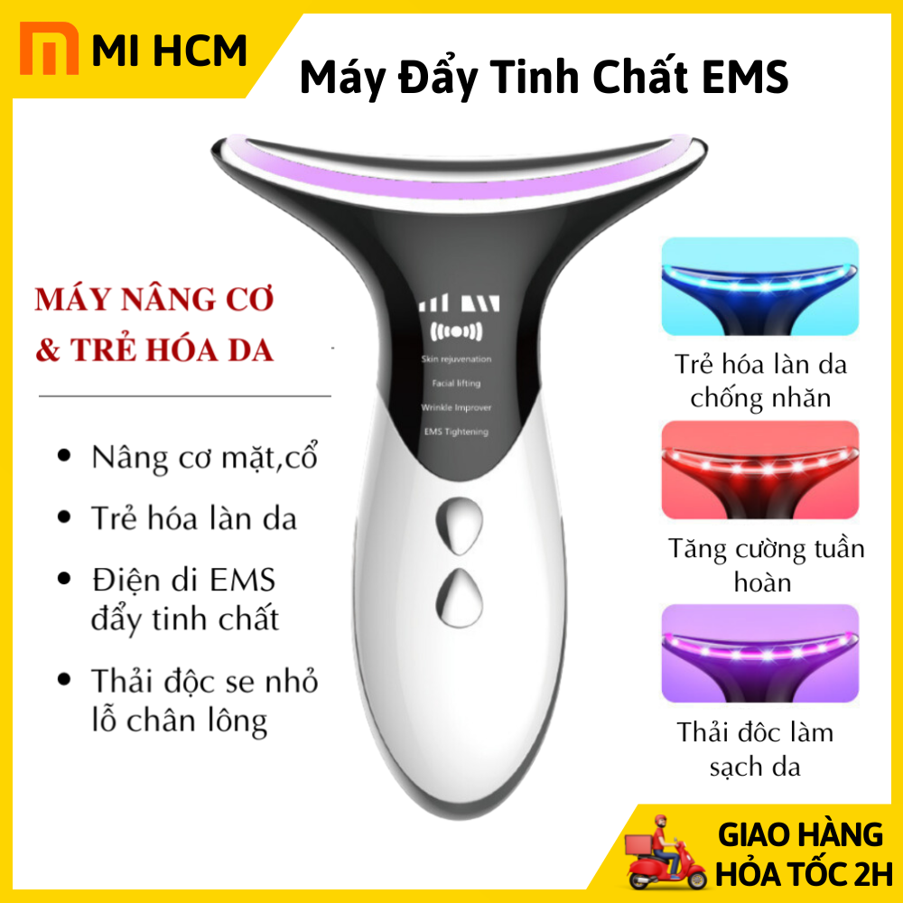 Máy Đẩy Tinh Chất Massage EMS 4D KOREA Nâng Cơ Mặt Kết Hợp Điện Châm Xóa Nếp Nhăn Và Trẻ Hóa Làn Da, Bảo Hành 12 Tháng