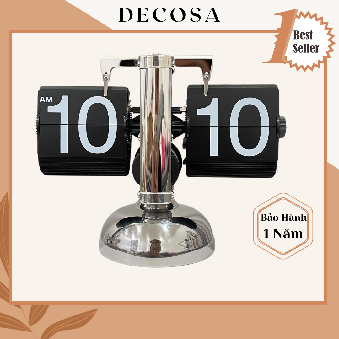 Đồng hồ lật số để bàn trang trí phong cách cổ điển DECOSA