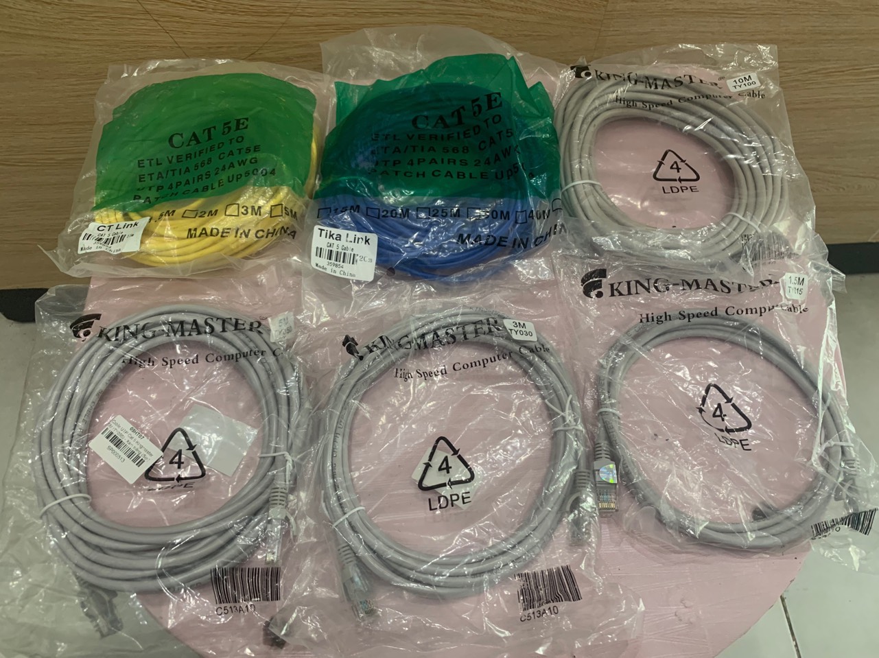 Dây cáp mạng 1,5m - 3m - 5m - 10m 15 mét 20 mét cáp utp cat5e kingmaster
