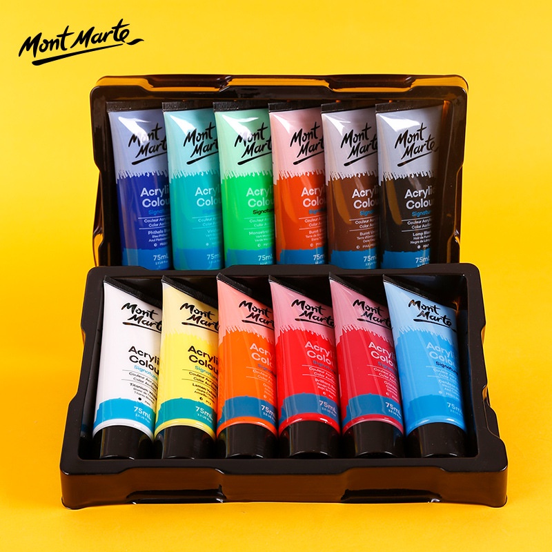 Màu acrylic mont marte tuýp lẻ 75ml, màu vẽ trên mọi chất liệu, màu vẽ 3d