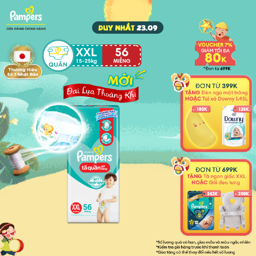 Tã/ Bỉm Quần PAMPERS Giữ Dáng Gói Cực Đại Size XXL Chống Xệ