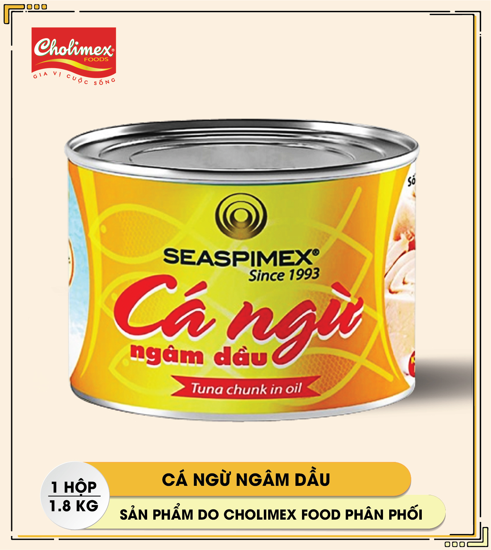 Cá ngừ ngâm dầu hộp lớn 1,8kg