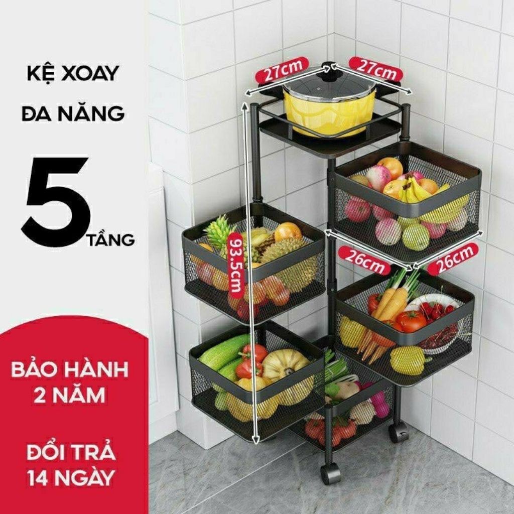 Kệ xoay vuông đựng đồ đa năng 360 độ. mẫu 3 - 4 - 5 tầng. sắt sơn tĩnh điện cao cấp