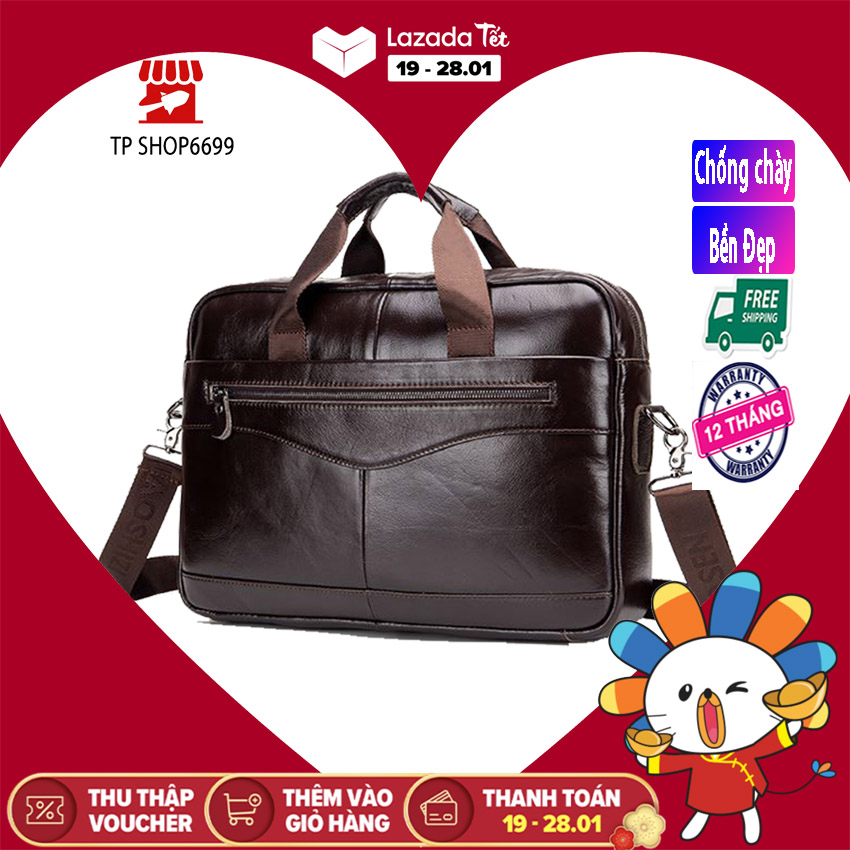 CẶP NAM CÔNG SỞ DA BÒ THẬT 100% DA BÒ CHỐNG CHÀY XƯỚC CHỊU UỐN NÉN ĐÀN HỒI BỀN BỈ THEO THỜI GIAN CẶP ĐỰNG LAPTOP 15,6 INCH ĐỰNG TÀI LIỆU A4 SỬ DỤNG ĐI LÀM ĐI CÔNG TÁC