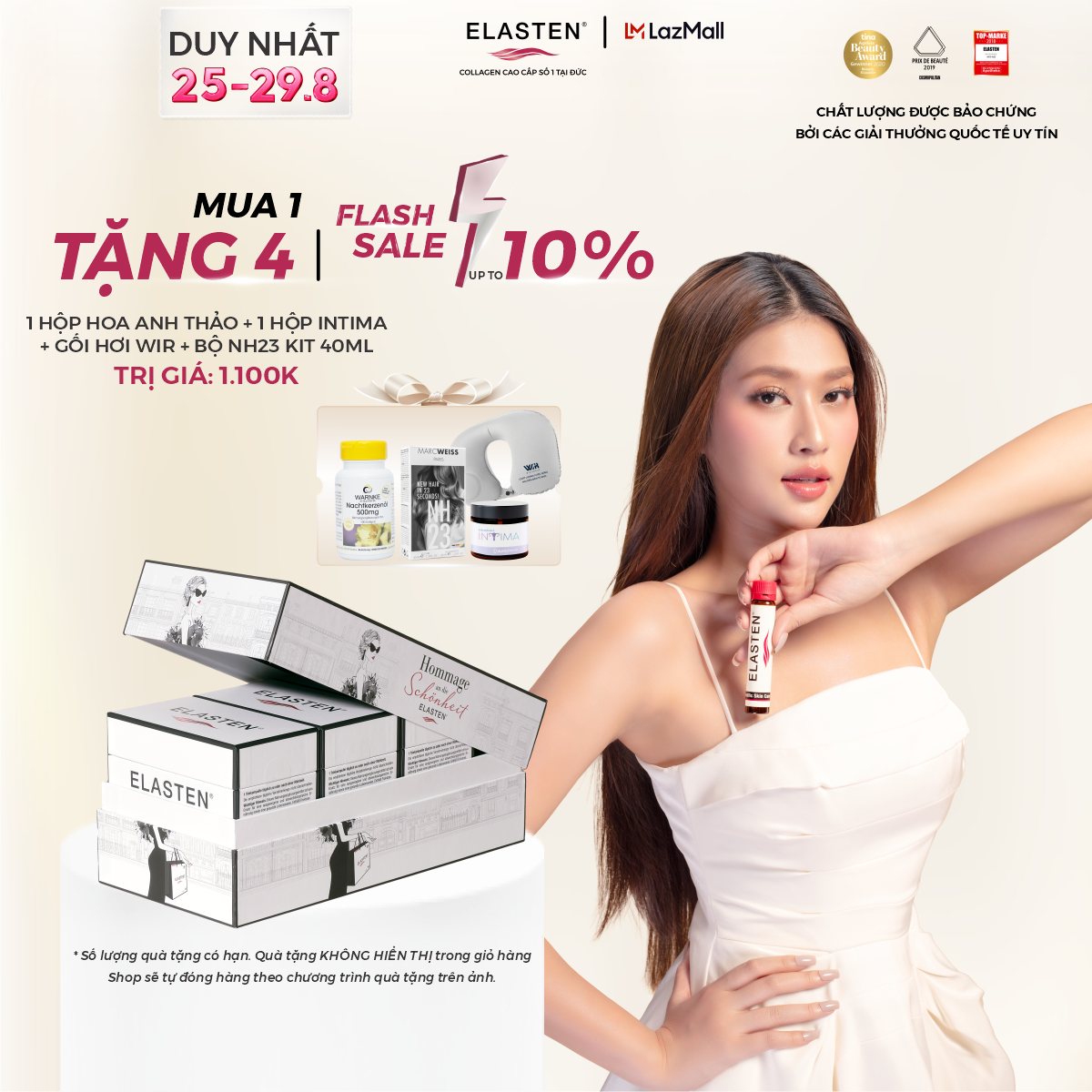 Collagen Elasten - Phiên bản đặc biệt 3 Hộp Giúp Da Căng Mịn, Chống Lão Hóa, Tóc Chắc Khỏe - Collagen Hàng Đầu tại Đức