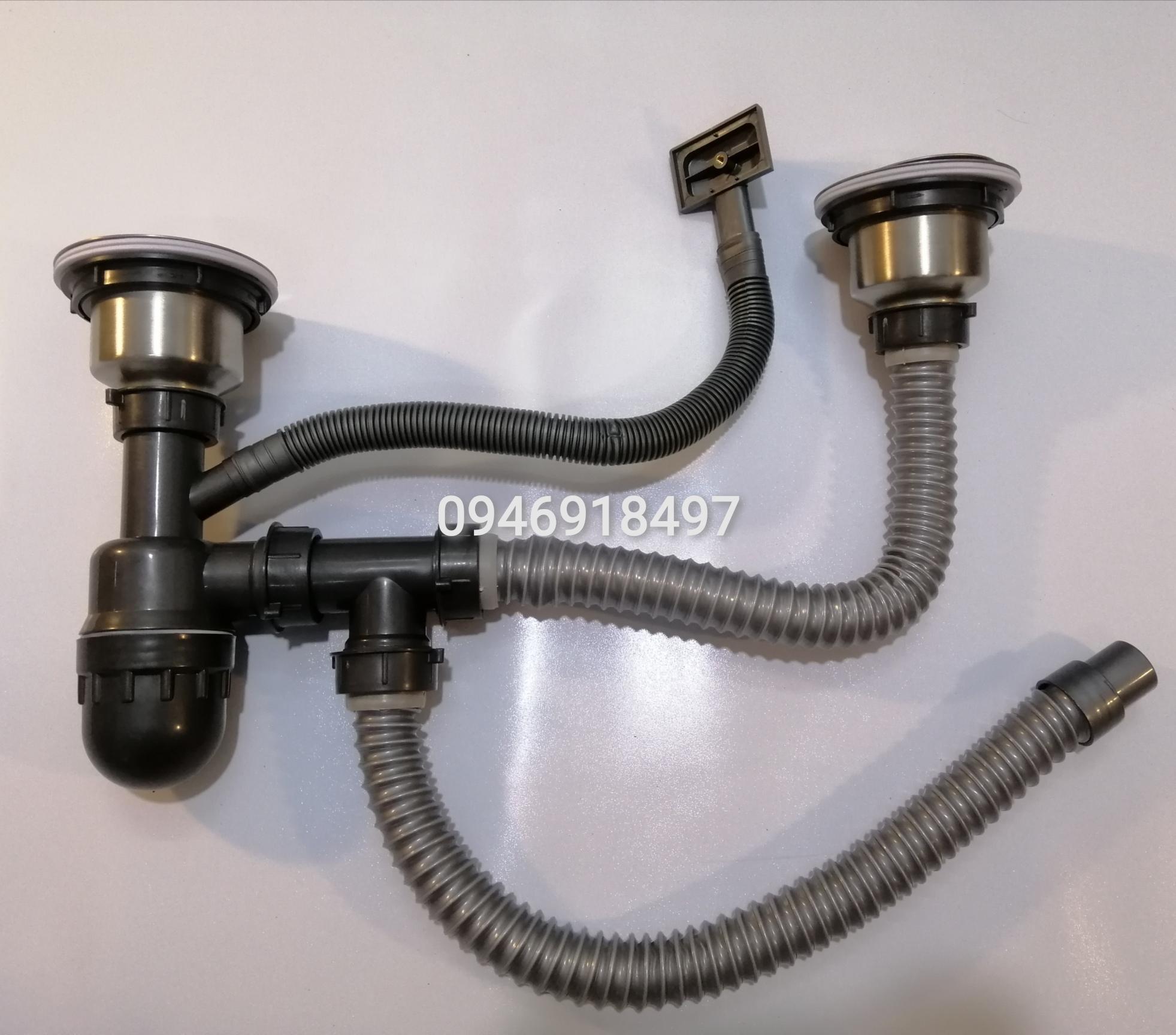 Xi phông chậu rửa bát 2 hố