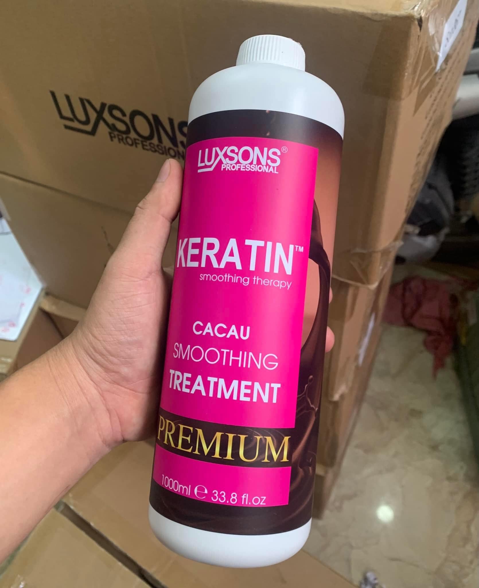Keratin luxsons siêu phẩm chuyên phục hồi tóc tẩy nát , cháy , sun , nhũn cực đỉnh 1000ml..
