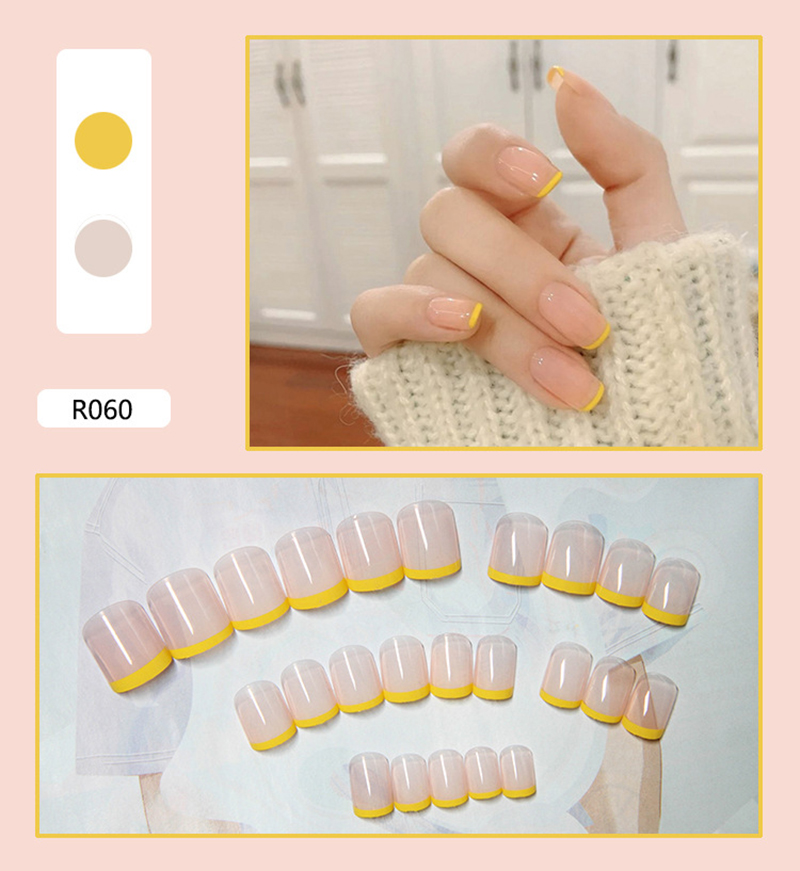 [HCM]【Urbeauty Mall】Hộp 24 Móng tay giả （Chứa keo）Năm phong cách chọn móng tay giả， nail giả  móng giả A8 ( Sản phẩm đã có sẳn keo )
