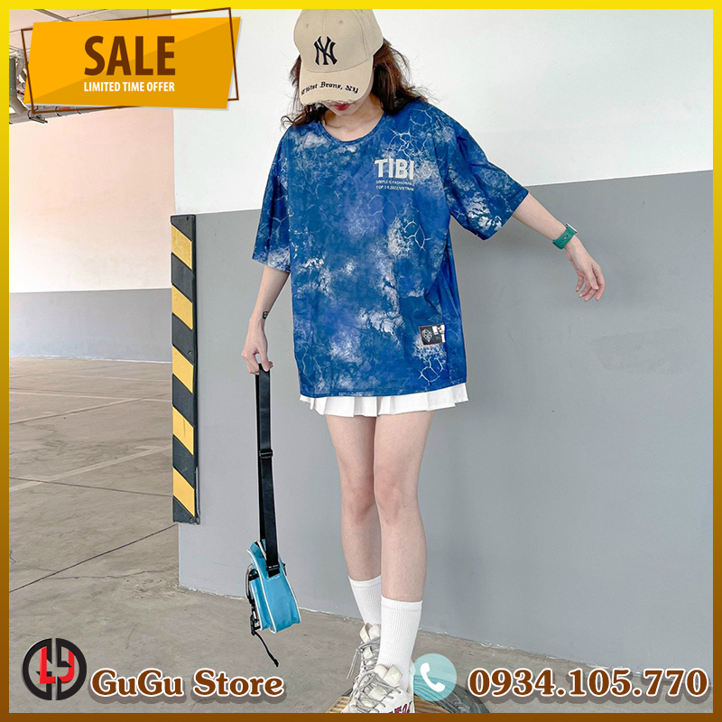 Áo thun nam nữ tay lỡ form rộng loang màu cực xinh - Áo thun unisex tay lỡ đẹp