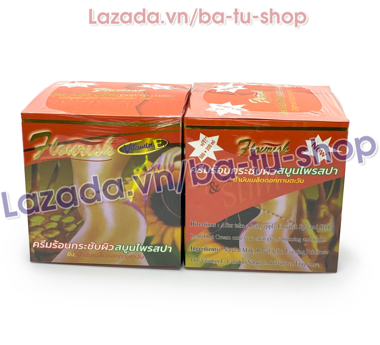 Bộ 2 hộp kem tan mỡ bụng gừng ớt Flourish Thái Lan