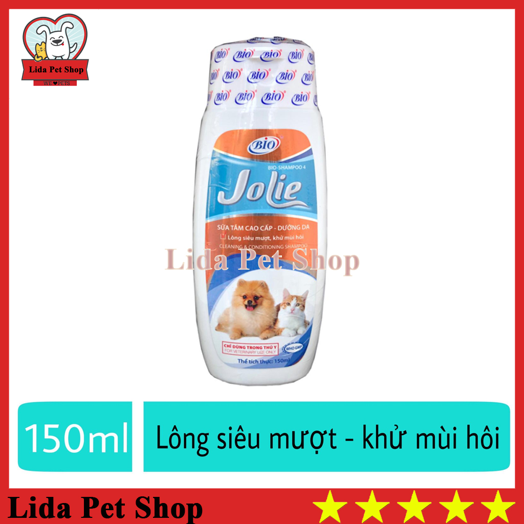 HN- Sữa tắm dưỡng lông khử mùi hôi cho chó mèo - Bio Jolie 150ml Làm sạch lông Chống rụng lông - Lida Pet Shop