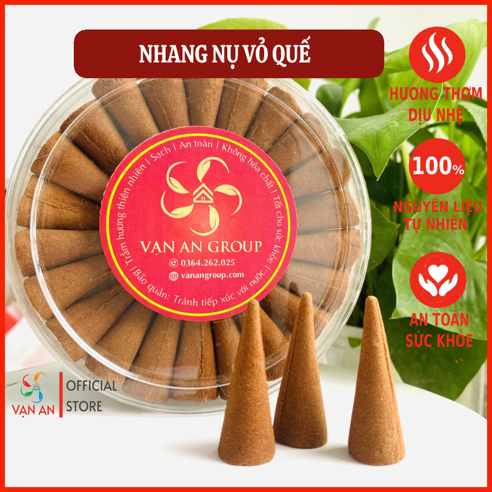 Nhang nụ quế Vạn An Group, nhang sạch cao cấp từ vỏ quế tự nhiên, hương thơm dịu nhẹ, không hóa chất, ít khói, an toàn sức khỏe, đuổi muỗi, đã được kiểm định, nhang thờ cúng