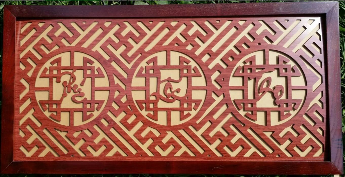 Tấm chống ám khói bàn thờ chữ phúc lộc thọ kích thước 41x61cm - 41x81cm