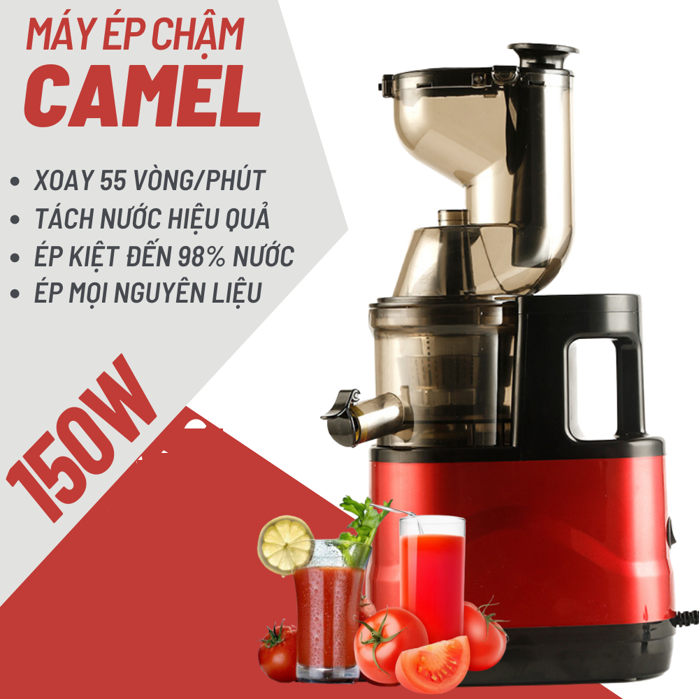 Máy ép chậm Camel, máy ép nguyên quả trái cây rau củ, máy ép chậm rau củ kiệt bã