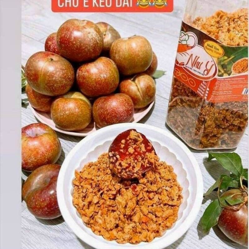 Muối tôm Như Ý hộp 400gr chấm trái cây: xoài, cóc ổi mía ghim..