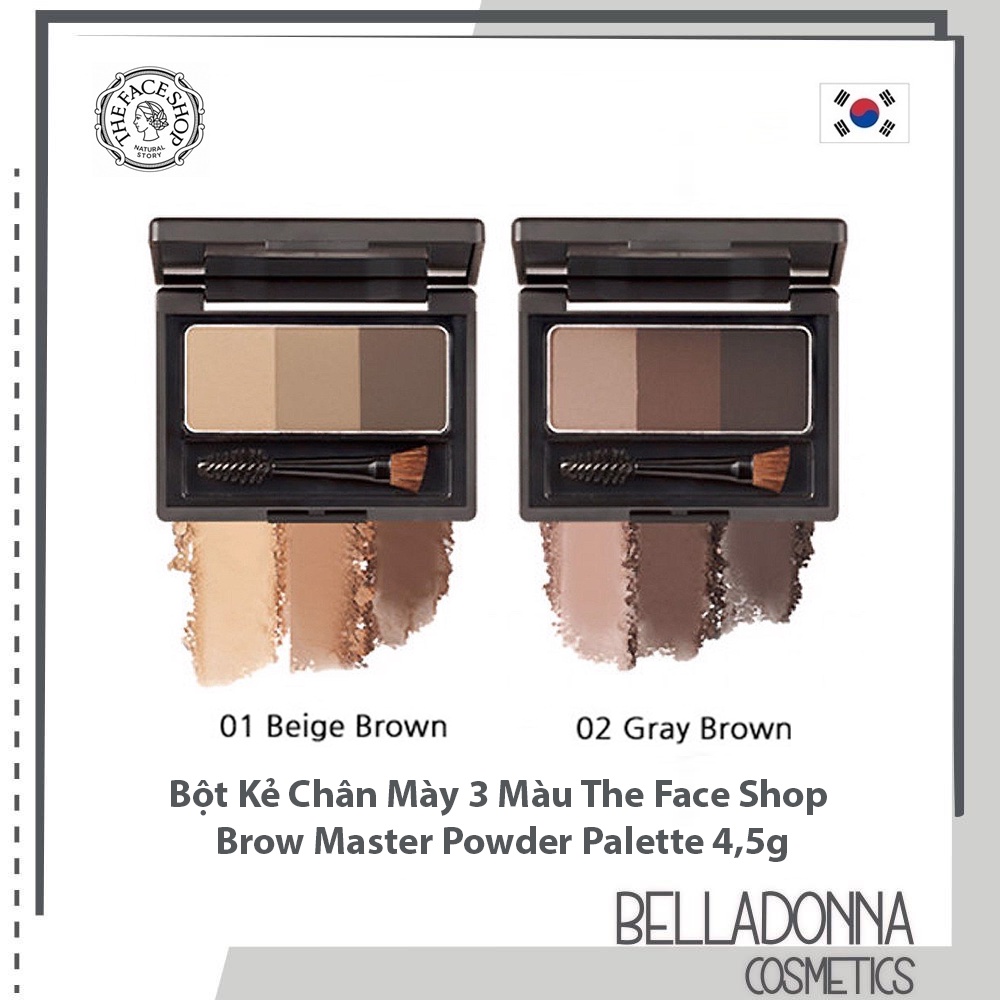 Bột kẻ chân mày 3 màu the face shop brow master powder palette 4,5g