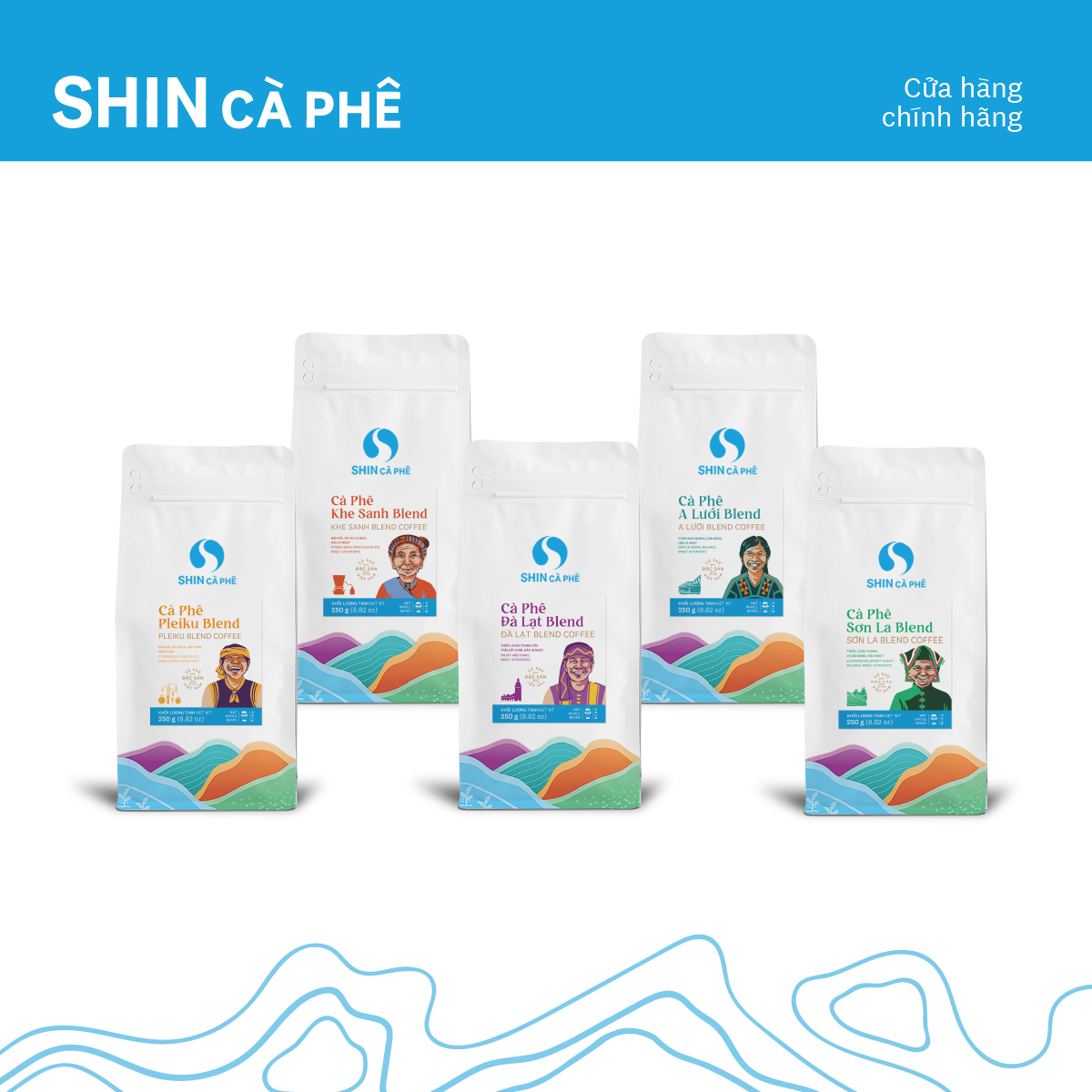 Combo 5 gói Cà phê Pha Phin Đặc Sản - SHIN Cà Phê - 250g/gói