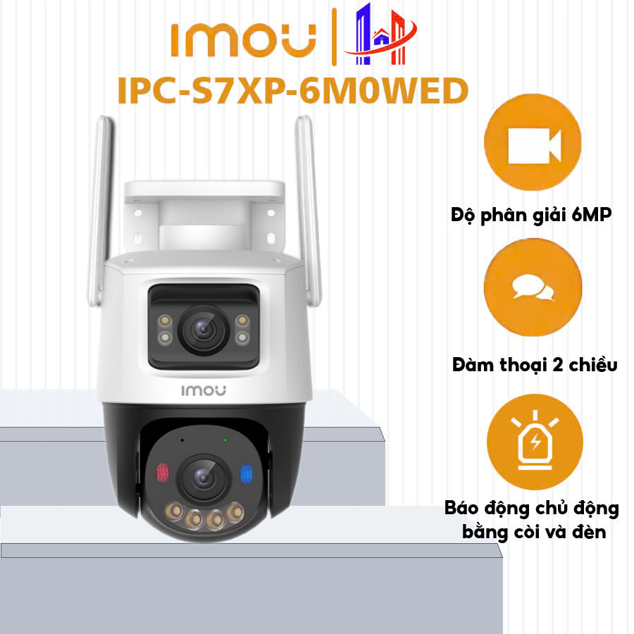   Tặng Hộp Box KT  Camera 2 Mắt Ngoài Trời IMOU CRUISER DUAL IPC-S7XEP-6M0WED 6MP & S7XEP-10M0WED 10MP  5MP + 5MP  - Xoay Đàm Thoại Ống Kính Kép 