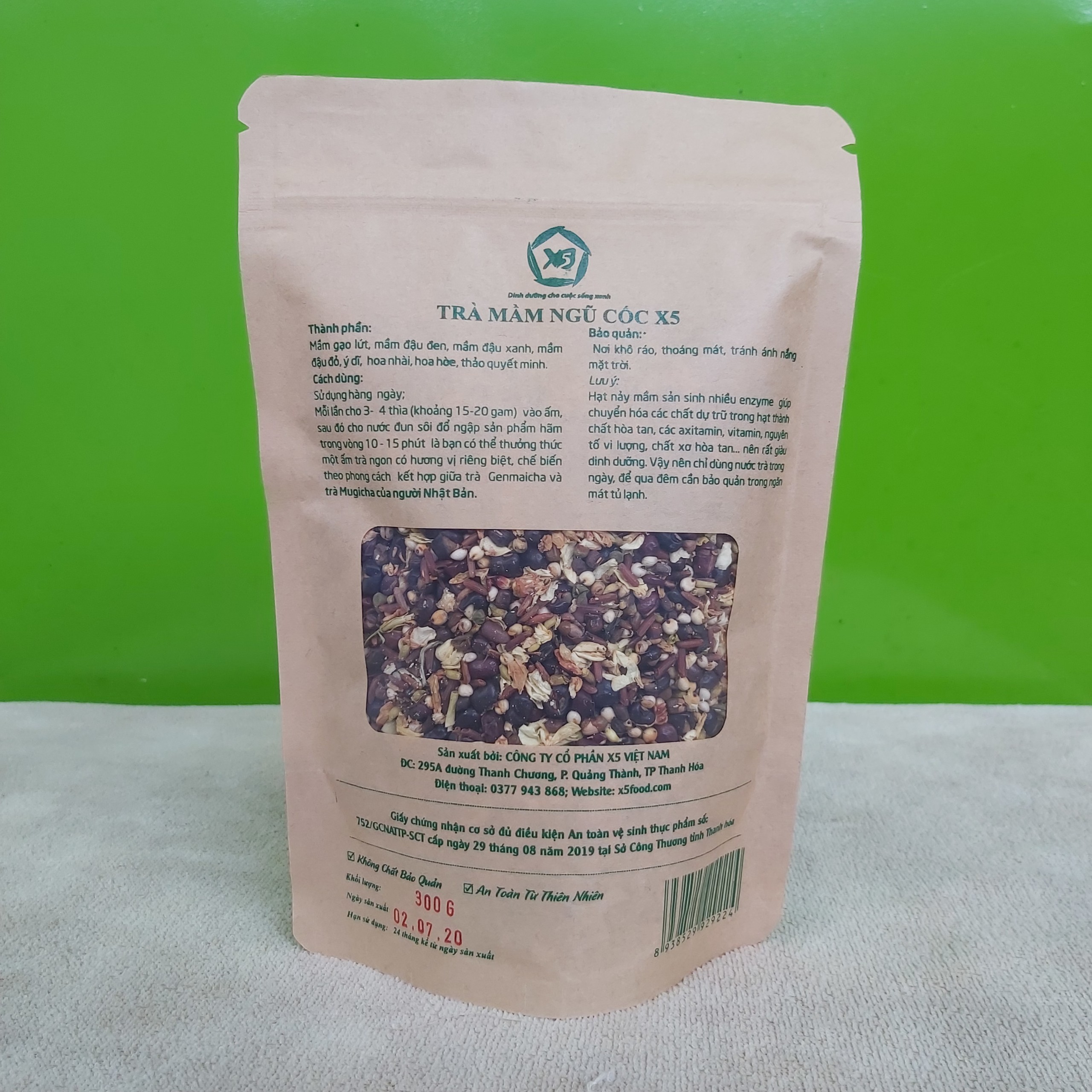 [FREE SHIP]01 Gói Trà Mầm Ngũ Cốc X5 (300gr): Ngừa Lão Hóa-Thải Độc-Khỏe Tim Mạch-Ngừa Tiểu Đường- Mát Gan – An Thần - Lợi Sữa
