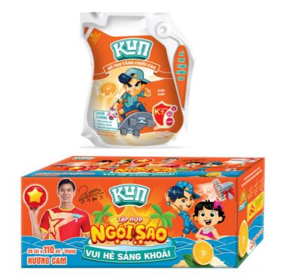 Sữa kun túi vị cam thùng 24 túi 110ml