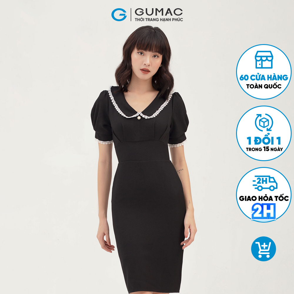 Váy Đầm nữ ôm body nữ thiết kế xếp ngực bản eo tôn dáng thời trang GUMAC mẫu mới DB331 hai màu , chất liệu vải bố họa tiết trẻ trung, phù hợp công sở, phong cách thanh lịch sang chảnh+hỗ trợ đổi hàn