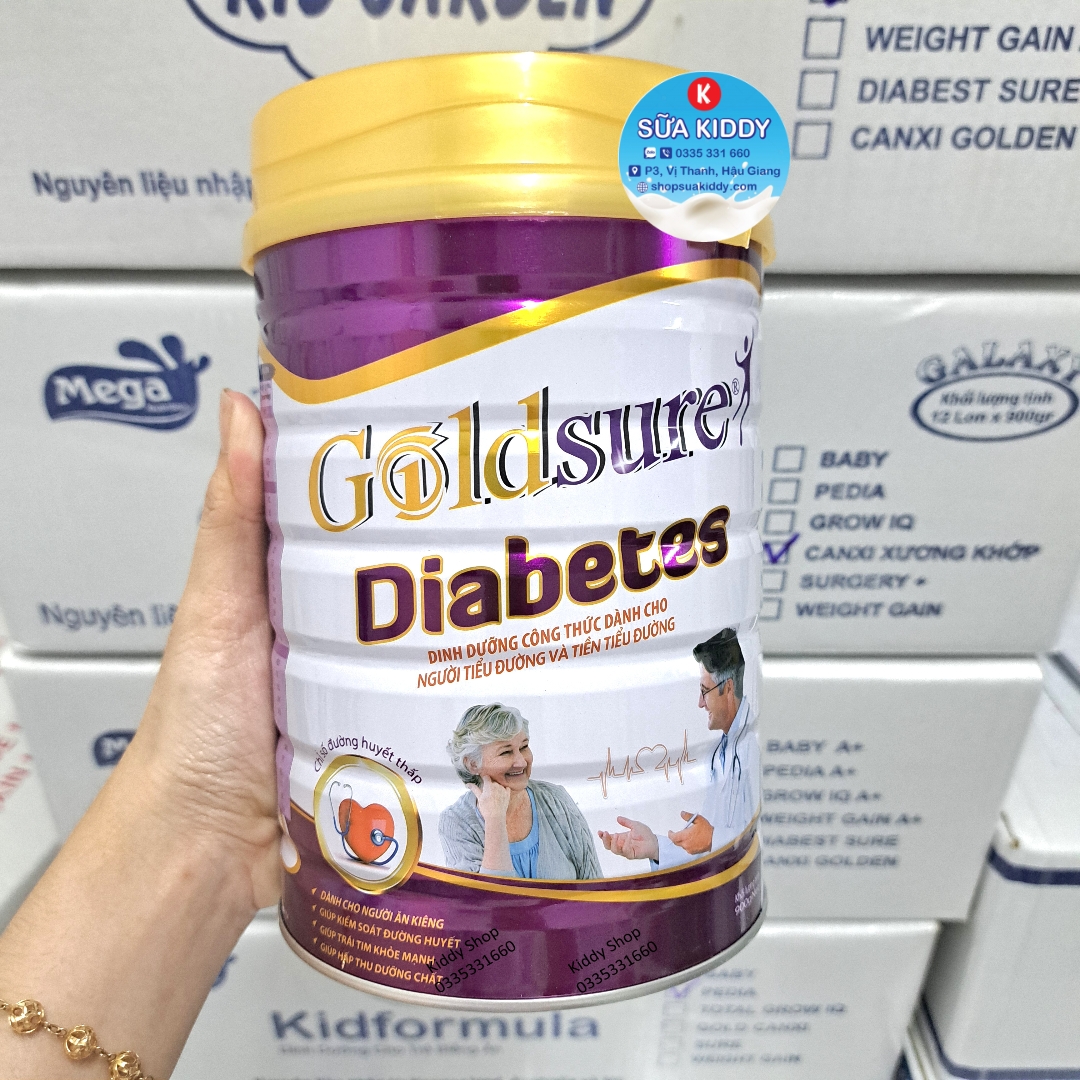 Sữa GOLDSURE DIABETES 900g dành cho người tiểu đường và tiền tiểu đường (cam kết chính hãng, date luôn mới)