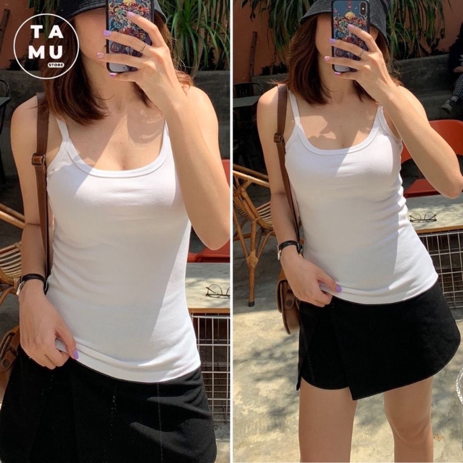 Áo thun hai dây dài đẹp, áo hai dây