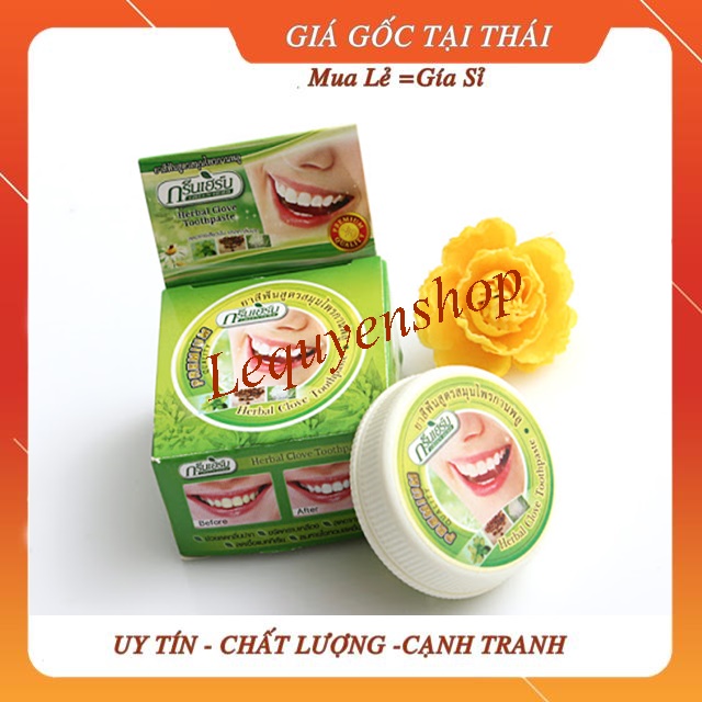Tẩy trắng răng Kem tẩy trắng răng Kem tẩy trắng răng green herb Thái Lan màu xanh