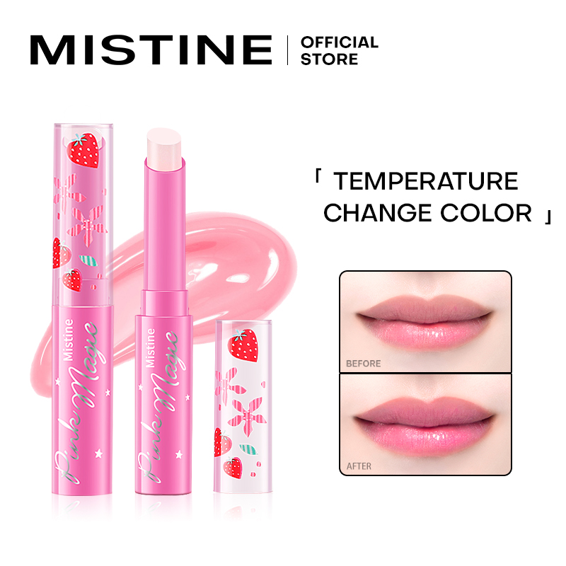 MISTINE Son môi thay đổi màu theo nhiệt độ, màu hồng dâu tây