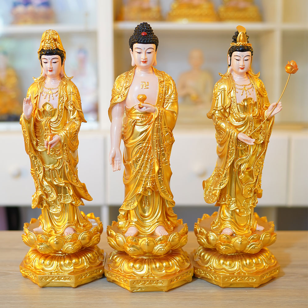 Tượng Tây Phương Tam Thánh Đứng 50cm
